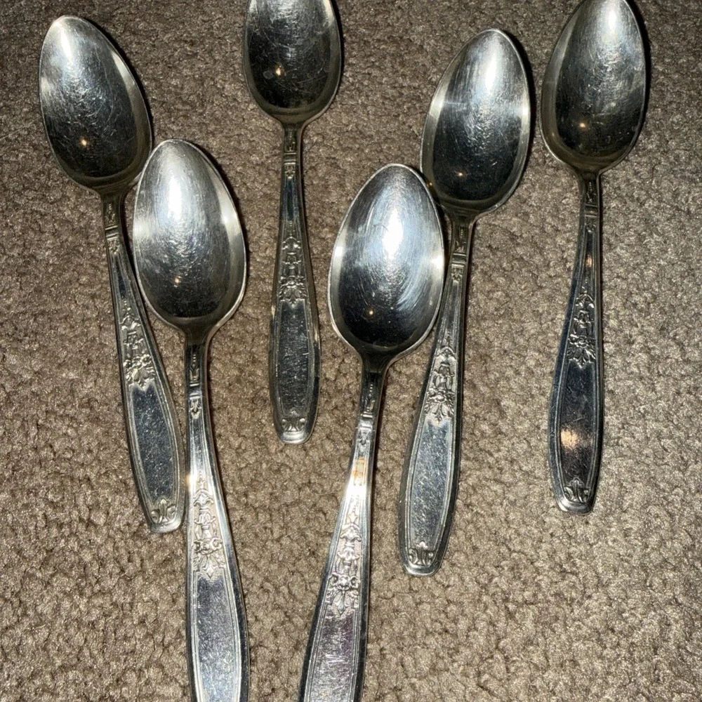Vintage Ambassador Teaspoons 1847 Rogers Silverplate Vintage Flatware 6